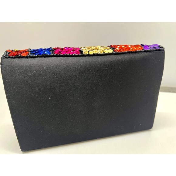 Vintage 80s Sequined Sparkle Beaded Crossbody Purse - Picture 2 of 4